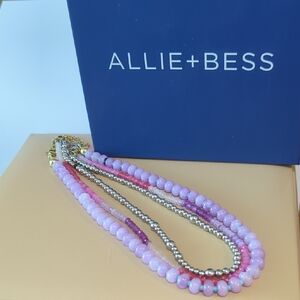 Purple and Pink Beaded Necklace